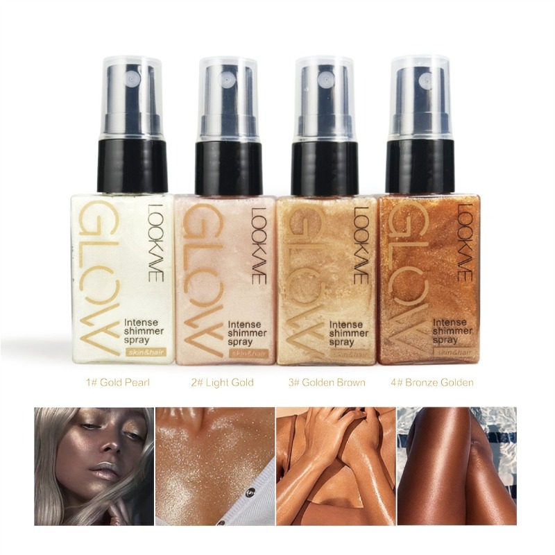 Body Shimmer Lotion - Spray de aceite brillante, resistente al