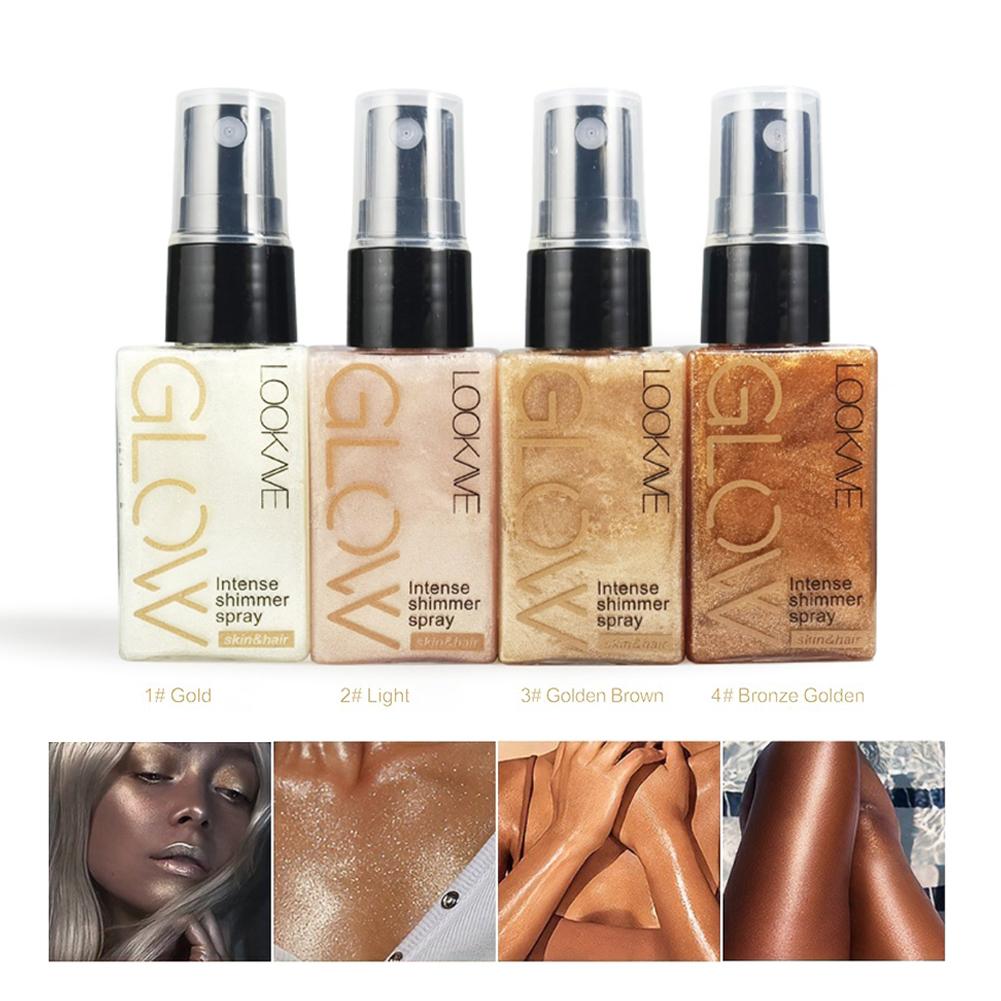 Body Shimmer Lotion - Nuevo Spray de Aceite Brillante, Resistente