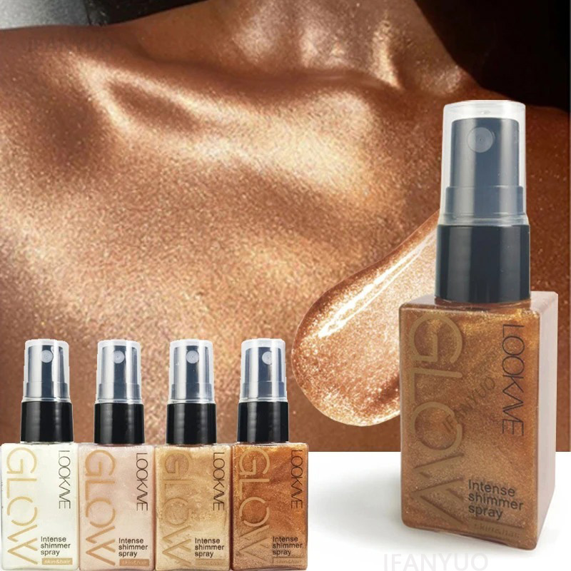 Body Shimmer Lotion - Spray de brillo nacarado, aceite brillante,