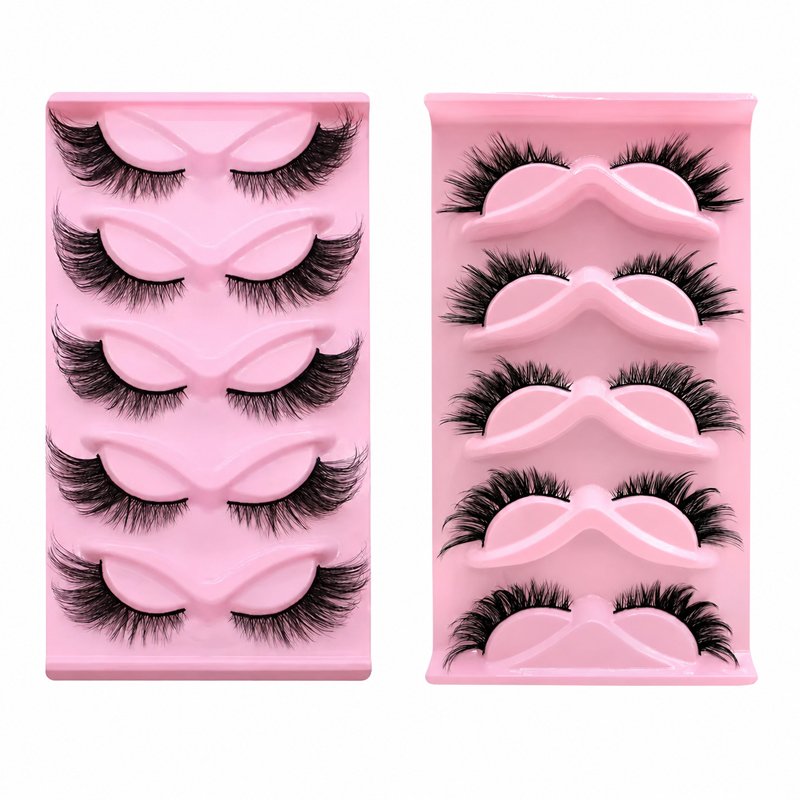 Beauty Makeup Look - 5 Pares, 2 Estilos, Pestañas Postizas